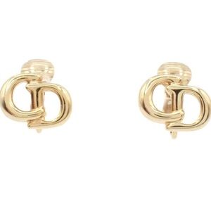 Gold Designer Logo Earrings